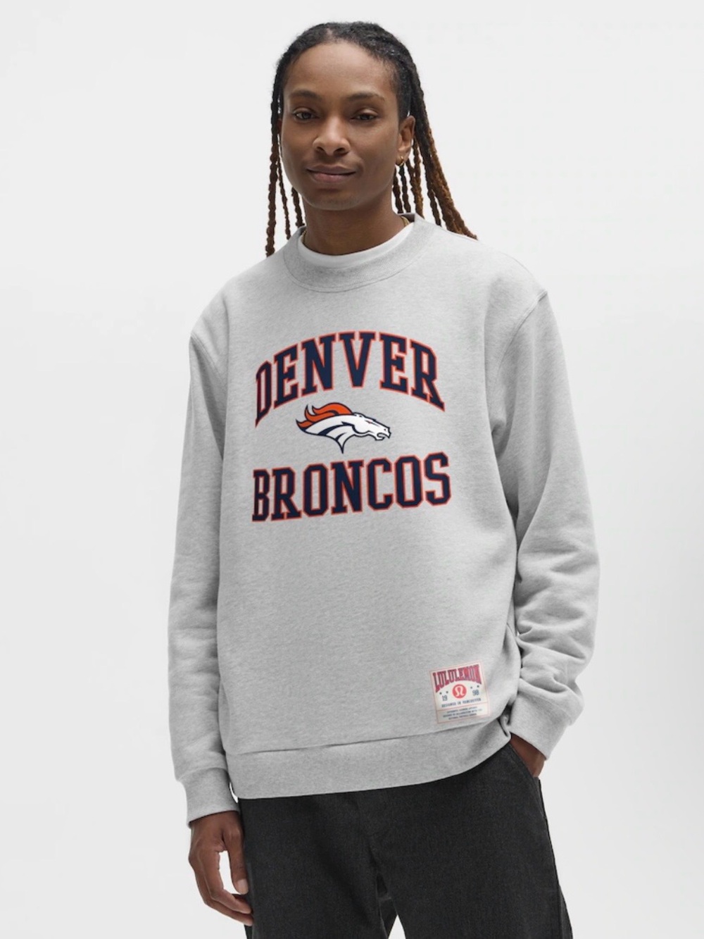 NWT NFL Shop Denver Broncos Lululemon Collab Steady State Crew Sz M
